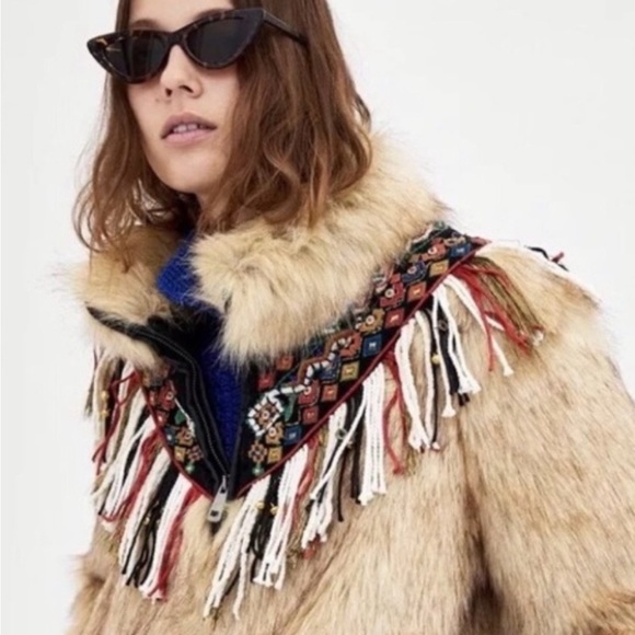 Multicolor Embroidered Teddy Jacket - Picture 2 of 5